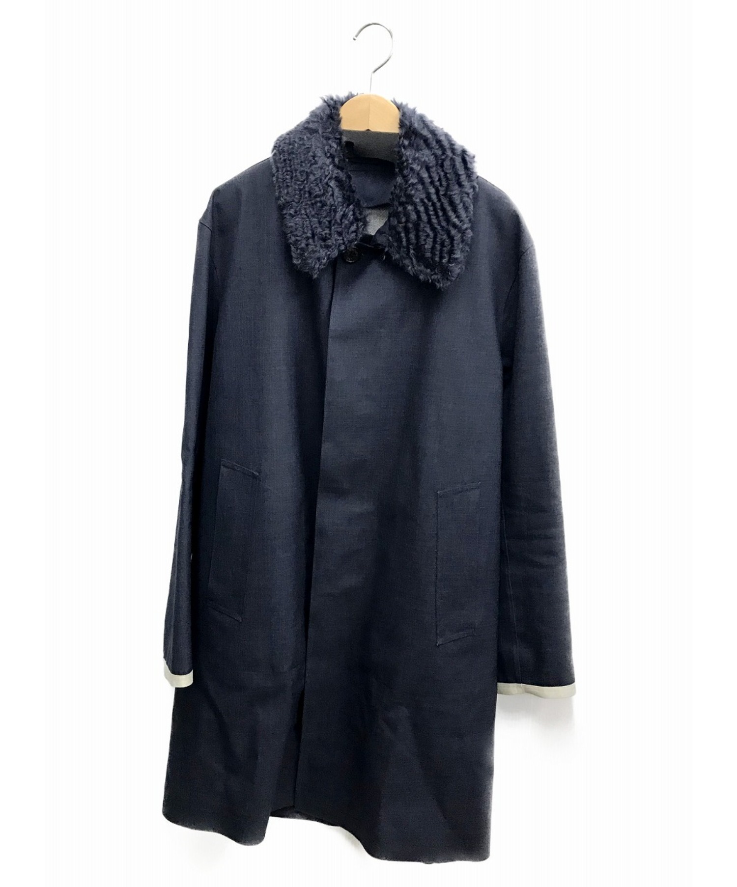 中古 古着通販 Hancock ハンコック ステンカラーコート ネイビー サイズ 38 ブランド 古着通販 トレファク公式 Trefac Fashion