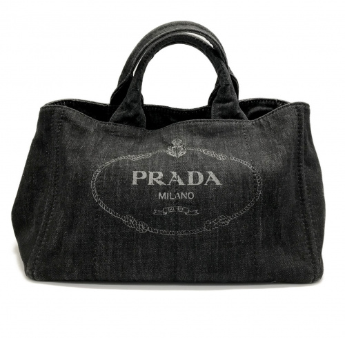 PRADA（プラダ）PRADA (プラダ) 2WAYバッグ ブラック カナパ B2642B デニム 110の古着・服飾アイテム
