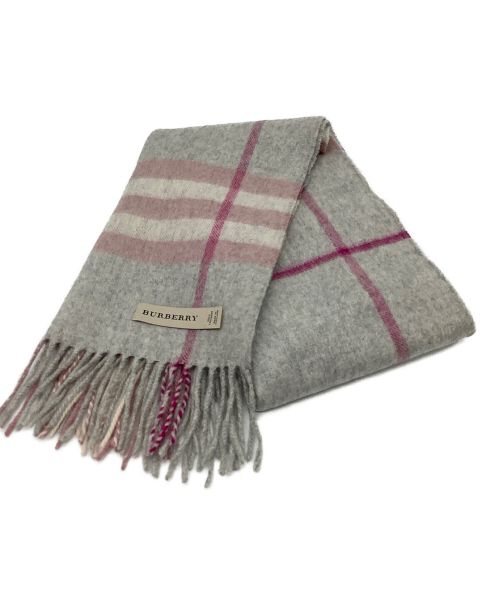 中古 古着通販 Burberry バーバリー マフラー グレー ピンク ブランド 古着通販 トレファク公式 Trefac Fashion