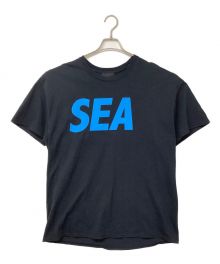 WIND AND SEA（ウィンダンシー）の古着「ロゴプリントTシャツ」｜ブラック×ブルー