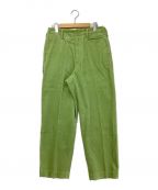 UNFIL（アンフィル）の古着「shankar cotton-corduroy wide leg trousers」｜グリーン