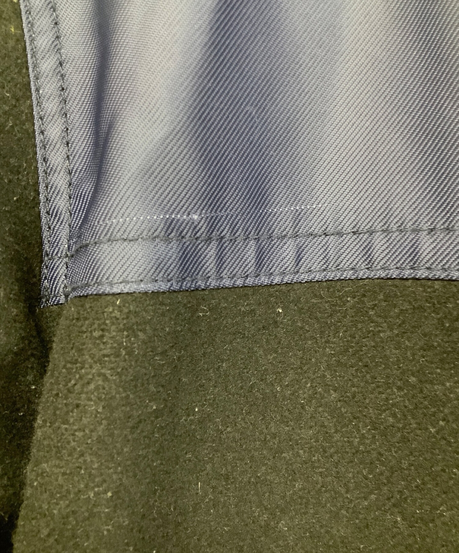 DIESEL (ディーゼル) ナイロンフーディウールジャケット グリーン×ネイビー×ブラック サイズ:M
