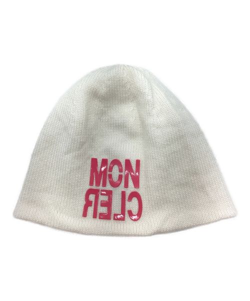 MONCLER（モンクレール）MONCLER (モンクレール) ニット帽 ベージュ×ピンク サイズ:Lの古着・服飾アイテム