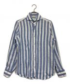 finamoreフィナモレ）の古着「リネンシャツ」｜ブルー×ホワイト