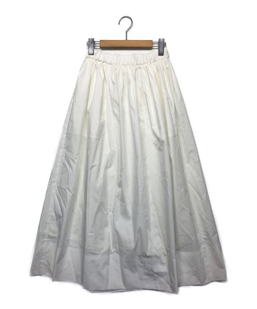 UNITED ARROWS（ユナイテッドアローズ）UNITED ARROWS (ユナイテッドアローズ) パッチポケットギャザースカート ホワイト サイズ:38の古着・服飾アイテム
