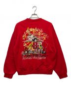 doubletダブレット）の古着「CHAOS EMBROIDERY SWEAT」｜レッド
