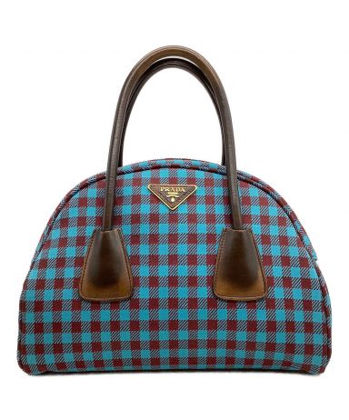 レア品】PRADA スマート プラダ ツイード リボン スクエア バッグ 