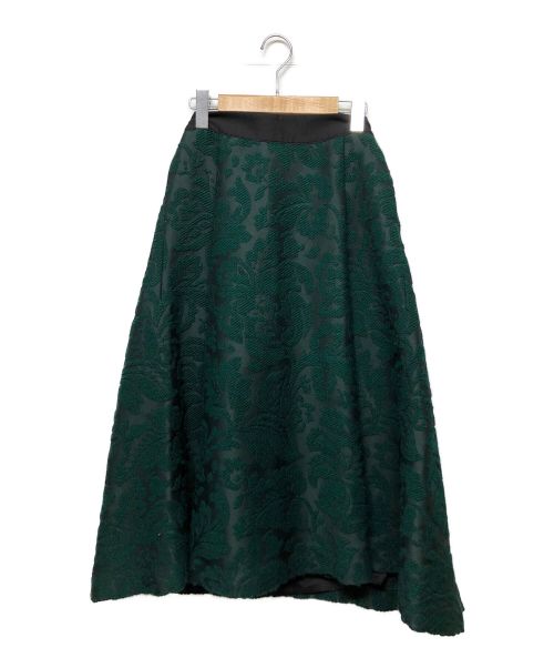 ebure（エブール）EBURE (エブール) ツイードスカート グリーン サイズ:Sの古着・服飾アイテム