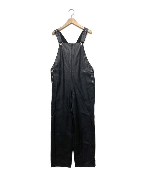 UNITED ARROWS（ユナイテッドアローズ）UNITED ARROWS (ユナイテッドアローズ) フェイクレザーサロペット ブラック サイズ:36の古着・服飾アイテム