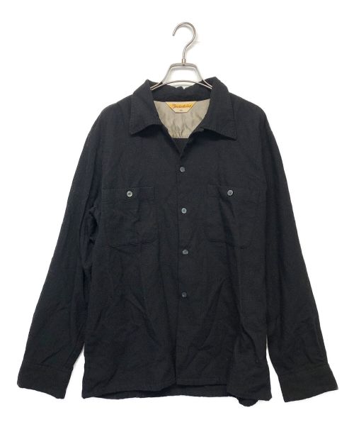 TENDERLOIN（テンダーロイン）TENDERLOIN (テンダーロイン) オープンカラーウールシャツ ブラック サイズ:UK40の古着・服飾アイテム