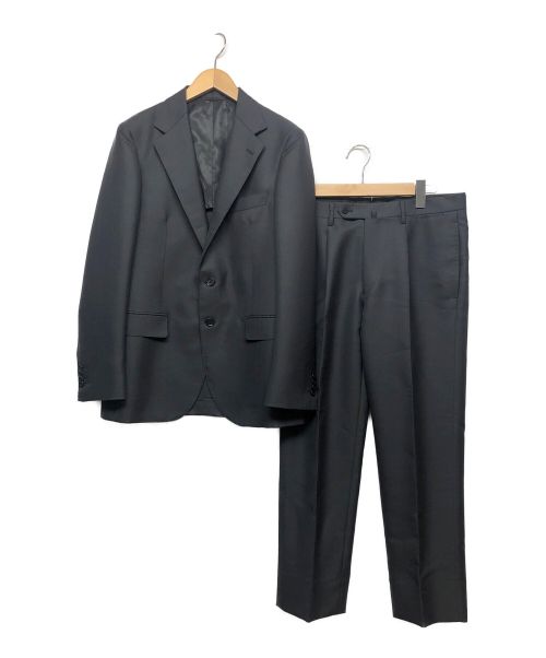 SOVEREIGN（ソブリン）SOVEREIGN (ソブリン) モヘヤ/トロピカル 2ボタン ノッチド スーツ ブラック サイズ:46の古着・服飾アイテム