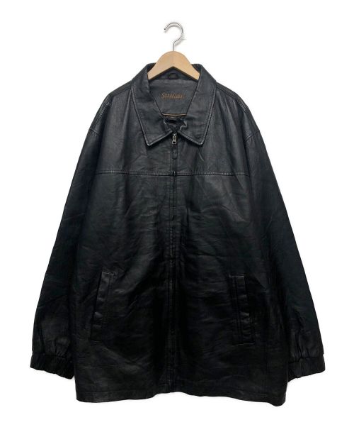 ST JOHN'S BAY（セントジョンズベイ）ST JOHN'S BAY (セントジョンズベイ) レザージャケット ブラック サイズ:２XLの古着・服飾アイテム