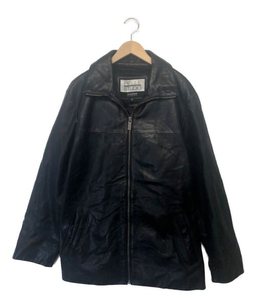 PELLE STUDIO（ペレ スタジオ）PELLE STUDIO (ペレ スタジオ) レザージャケット ブラック サイズ:Mの古着・服飾アイテム