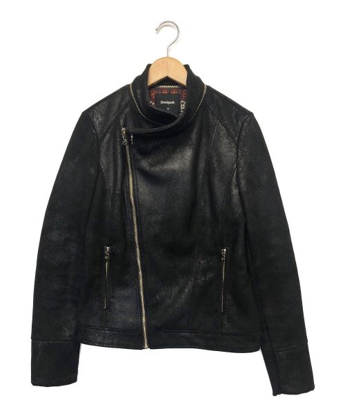 Desigual（デシグアル）Desigual (デシグアル) ダブルライダースジャケット ブラック サイズ:38の古着・服飾アイテム