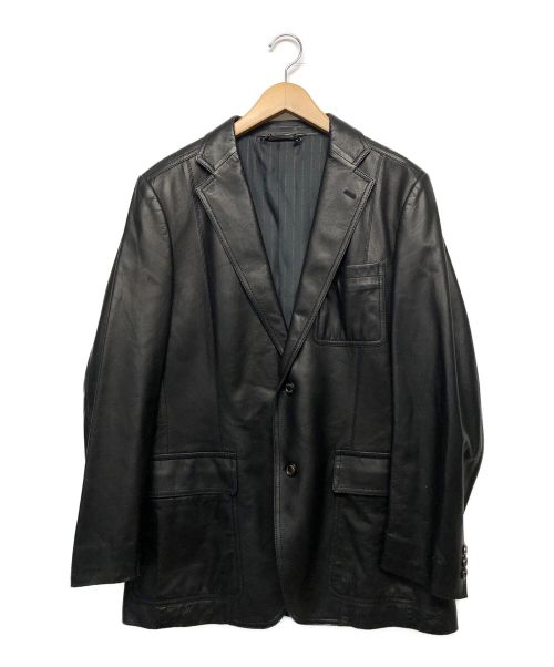 BURBERRY（バーバリー）BURBERRY (バーバリー) ラムレザーテーラードジャケット ブラック サイズ:Mの古着・服飾アイテム