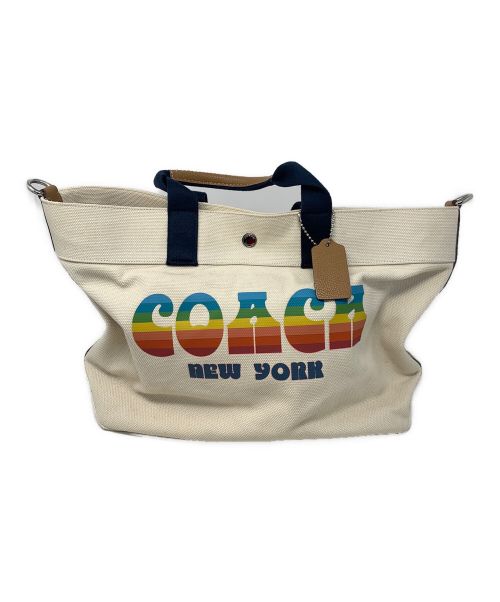 COACH（コーチ）COACH (コーチ) トートバッグ ブルー×ブラウンの古着・服飾アイテム