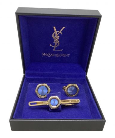 美品 イヴサンローラン タイピン&カフスセット YSLネクタイピンと