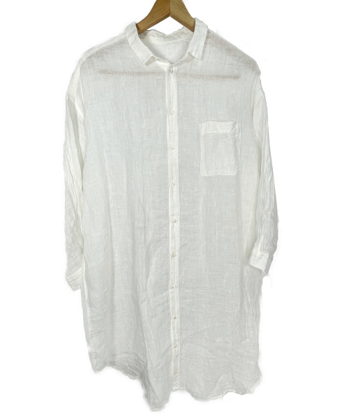 nest Robe（ネストローブ）nest Robe (ネストローブ) リネンロングシャツ ホワイト サイズ:FREEの古着・服飾アイテム