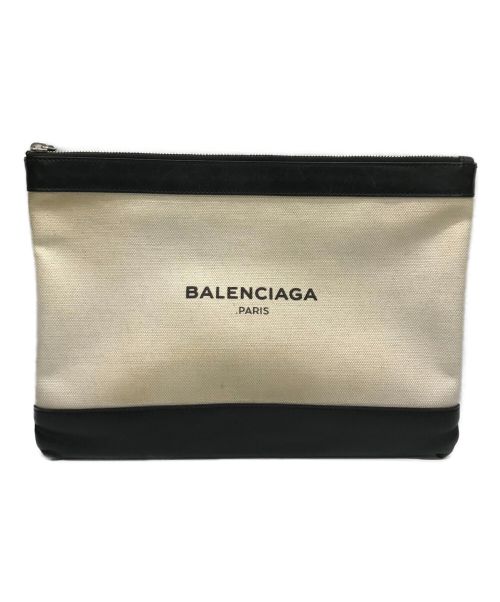 BALENCIAGA（バレンシアガ）BALENCIAGA (バレンシアガ) BALENCIAGA(バレンシアガ)クラッチバッグ　420407 ベージュ×ブラックの古着・服飾アイテム