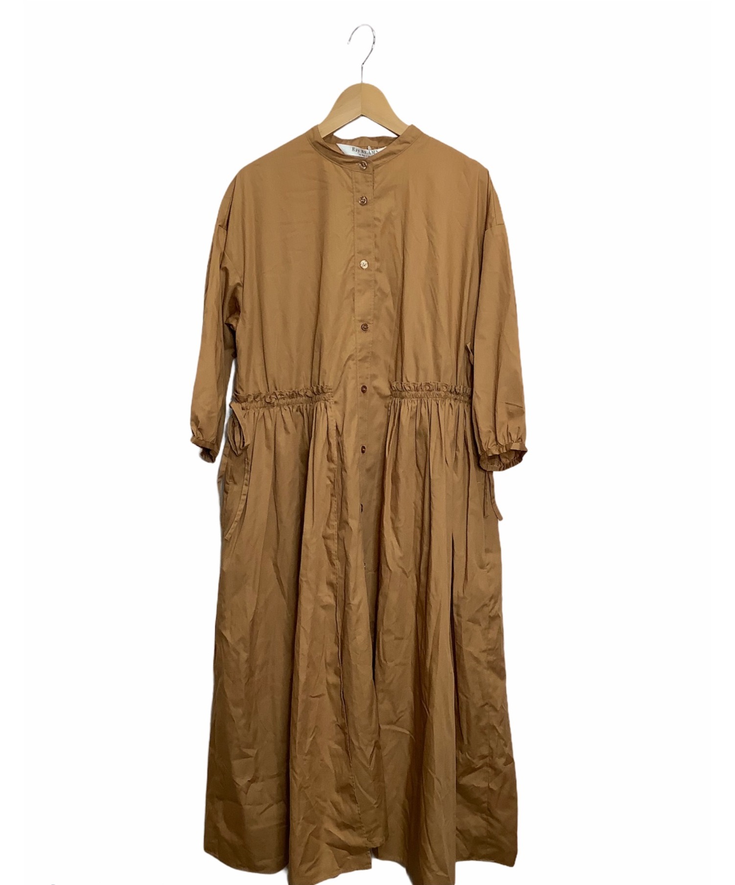 中古 古着通販 Ray Beams レイ ビームス バンドカラーギャザーワンピース ブラウン サイズ Free ブランド 古着通販 トレファク公式 Trefac Fashion