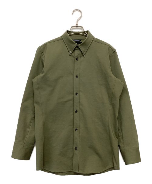 Junhashimoto（ジュンハシモト）Junhashimoto (ジュンハシモト) ジャージボタンダウンシャツ グリーン サイズ:Mの古着・服飾アイテム