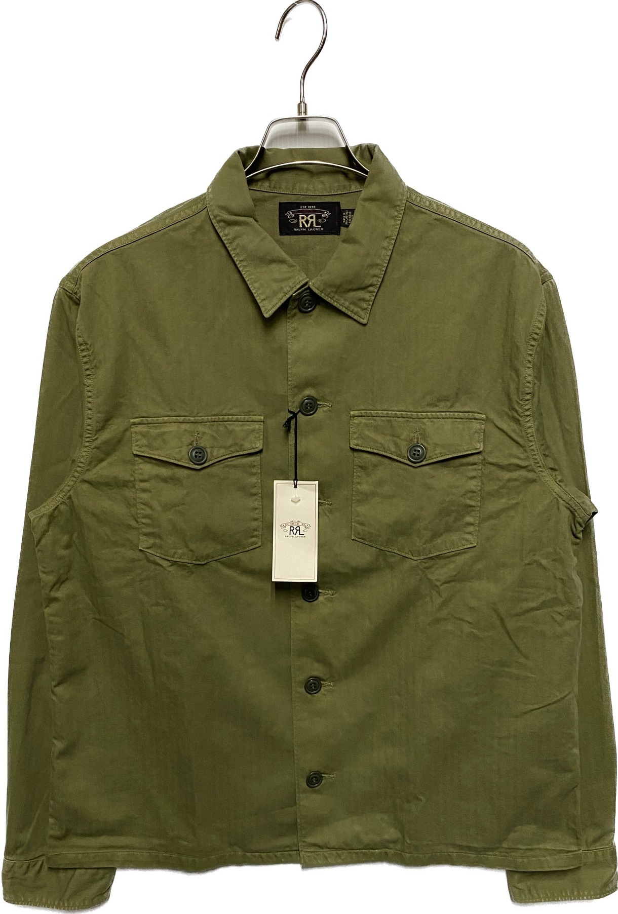 RRL (ダブルアールエル) ヘリンボーンツイルシャツ グリーン サイズ:L 未使用品