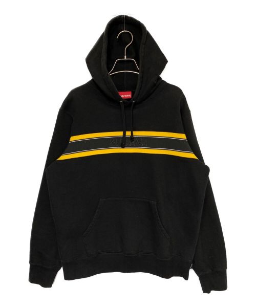 SUPREME（シュプリーム）SUPREME (シュプリーム) Chest Stripe Logo Hooded Sweatshirt ブラック サイズ:Mの古着・服飾アイテム