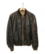 Golden Bearゴールデンベア）の古着「70-80's レザーMA-1ジャケット」｜ブラック