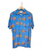 Aloha Blossomアロハブロッサム）の古着「BIRDS OF PARADISE 総柄アロハシャツ」｜ブルー