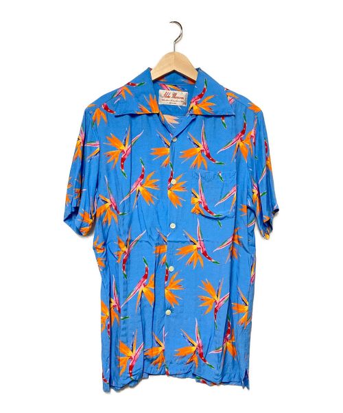 Aloha Blossom（アロハブロッサム）Aloha Blossom (アロハブロッサム) BIRDS OF PARADISE 総柄アロハシャツ ブルー サイズ:40の古着・服飾アイテム