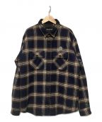 THE BLACK EYE PATCHブラックアイパッチ）の古着「バックロゴ刺繍シャツジャケット」｜ネイビー