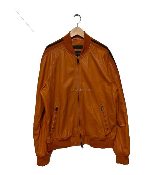 EMPORIO ARMANI（エンポリオアルマーニ）EMPORIO ARMANI (エンポリオアルマーニ) レザージャケット オレンジ サイズ:01の古着・服飾アイテム