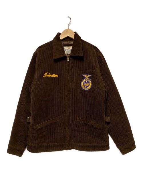 HOUSTON（ヒューストン）HOUSTON (ヒューストン) コーデュロイワークジャケット ブラウン サイズ:Lの古着・服飾アイテム