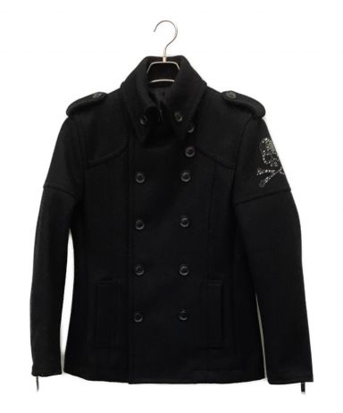 新品　アボルダージュ ROEN ファー付きPコート　ブラック　サイズ46 M
