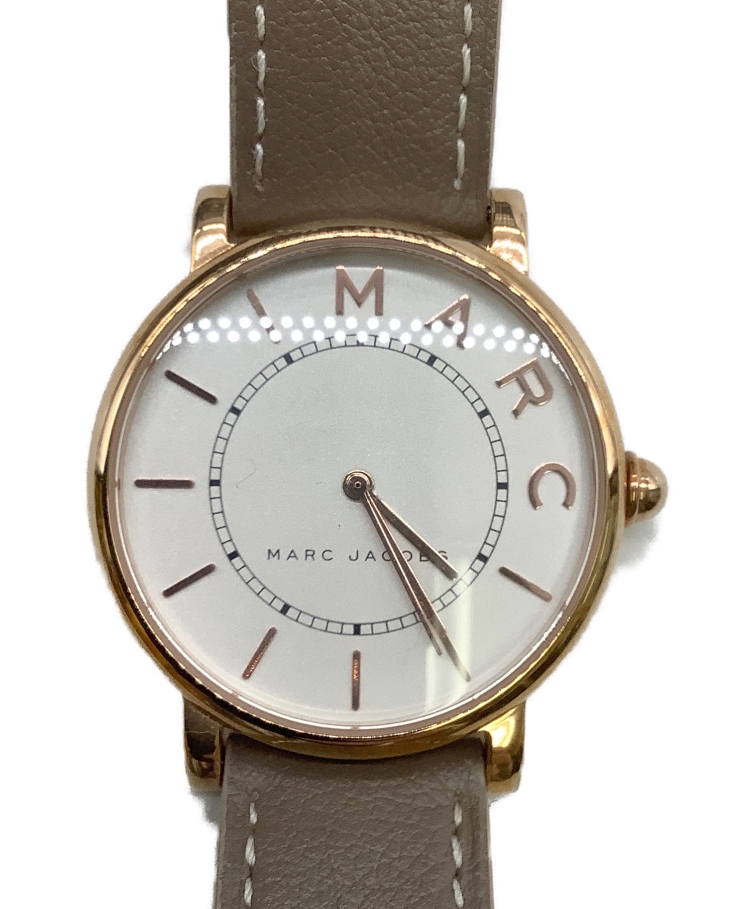 【中古・古着通販】MARC JACOBS (マークジェイコブス) 腕時計 ホワイト MJ1533 クォーツ 動作確認済み レザー｜ブランド