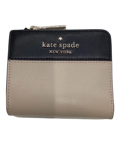 Kate Spade（ケイトスペード）Kate Spade (ケイトスペード) 2つ折り財布 ブラック×ベージュの古着・服飾アイテム