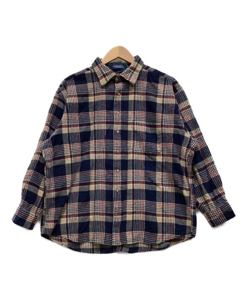 PENDLETON（ペンドルトン）PENDLETON (ペンドルトン) ウールチェックシャツ ネイビー×ベージュ サイズ:XXLの古着・服飾アイテム