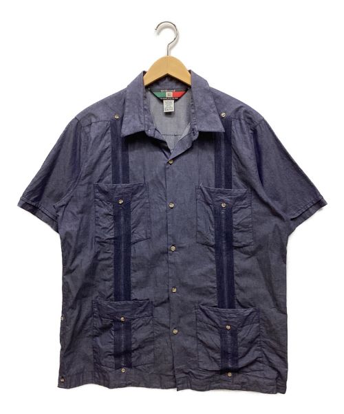 D'Accord（D'Accord）D'Accord (D'Accord) 半袖キューバシャツ ネイビー サイズ:Lの古着・服飾アイテム