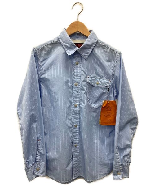 MARMOT（マーモット）MARMOT (マーモット) ストライプシャツ サックスブルー サイズ:Sの古着・服飾アイテム