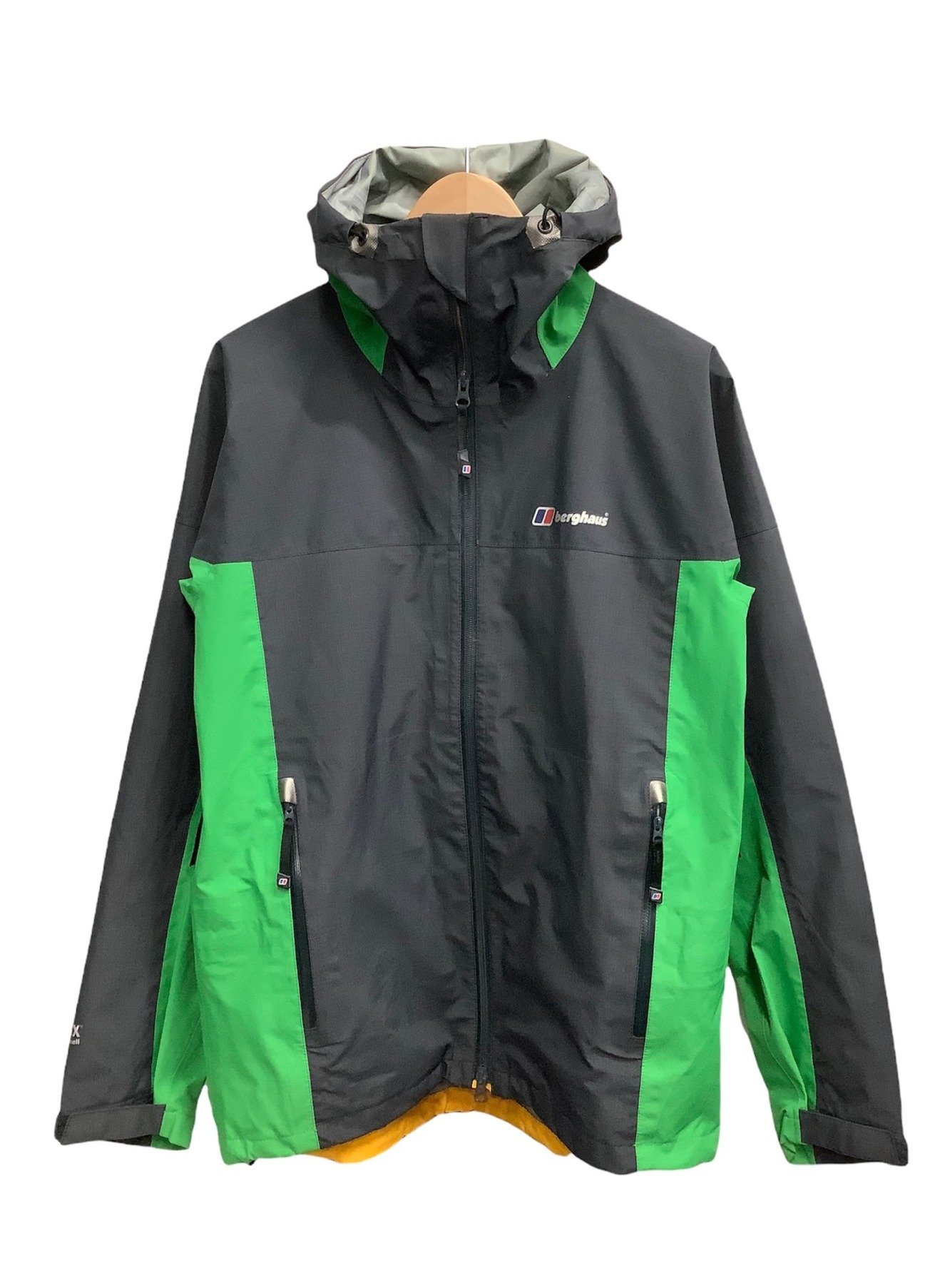 【中古・古着通販】Berghaus (バーグハウス) Miageナイロンシェルジャケット グレー×グリーン サイズSIZE S｜ブランド