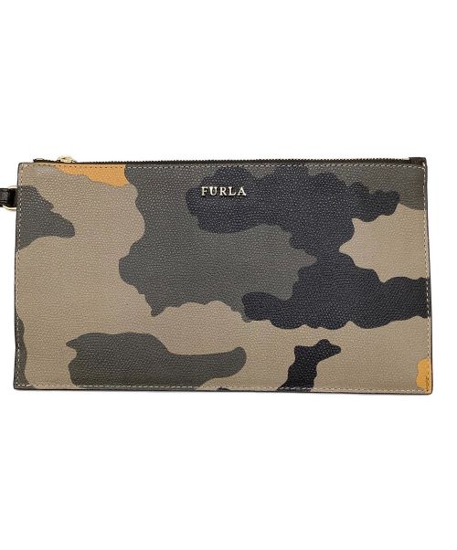 FURLA（フルラ）FURLA (フルラ) クラッチバッグ オリーブ×ベージュの古着・服飾アイテム