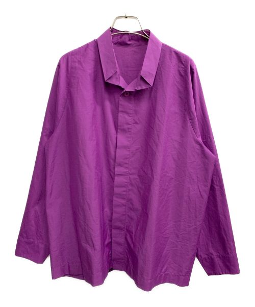 ISSEY MIYAKE（イッセイミヤケ）ISSEY MIYAKE (イッセイミヤケ) 変形カラー比翼シャツ パープル サイズ:2の古着・服飾アイテム