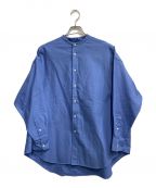 Graphpaperグラフペーパー）の古着「Oversized Band Collar Shirt」｜ブルー