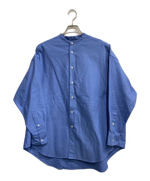 Graphpaper（グラフペーパー）Graphpaper (グラフペーパー) Oversized Band Collar Shirt ブルー サイズ:Fの古着・服飾アイテム