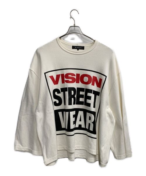 ANREALAGE（アンリアレイジ）ANREALAGE (アンリアレイジ) VISION STREET WEAR (ヴィションストリートウェアー) ZOOM UP LONG T-SHIRT ホワイト サイズ:Lの古着・服飾アイテム