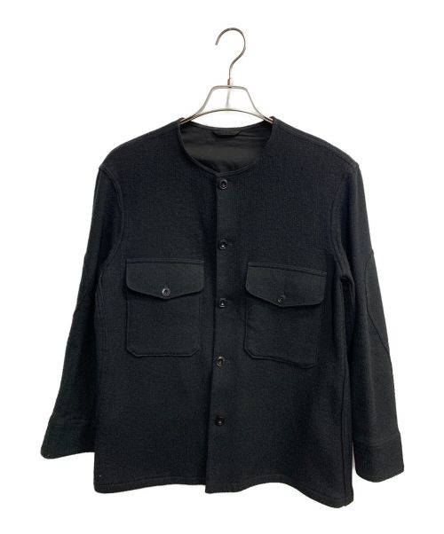 LEMAIRE（ルメール）LEMAIRE (ルメール) ノーカラーニットジャケット ブラック サイズ:46の古着・服飾アイテム