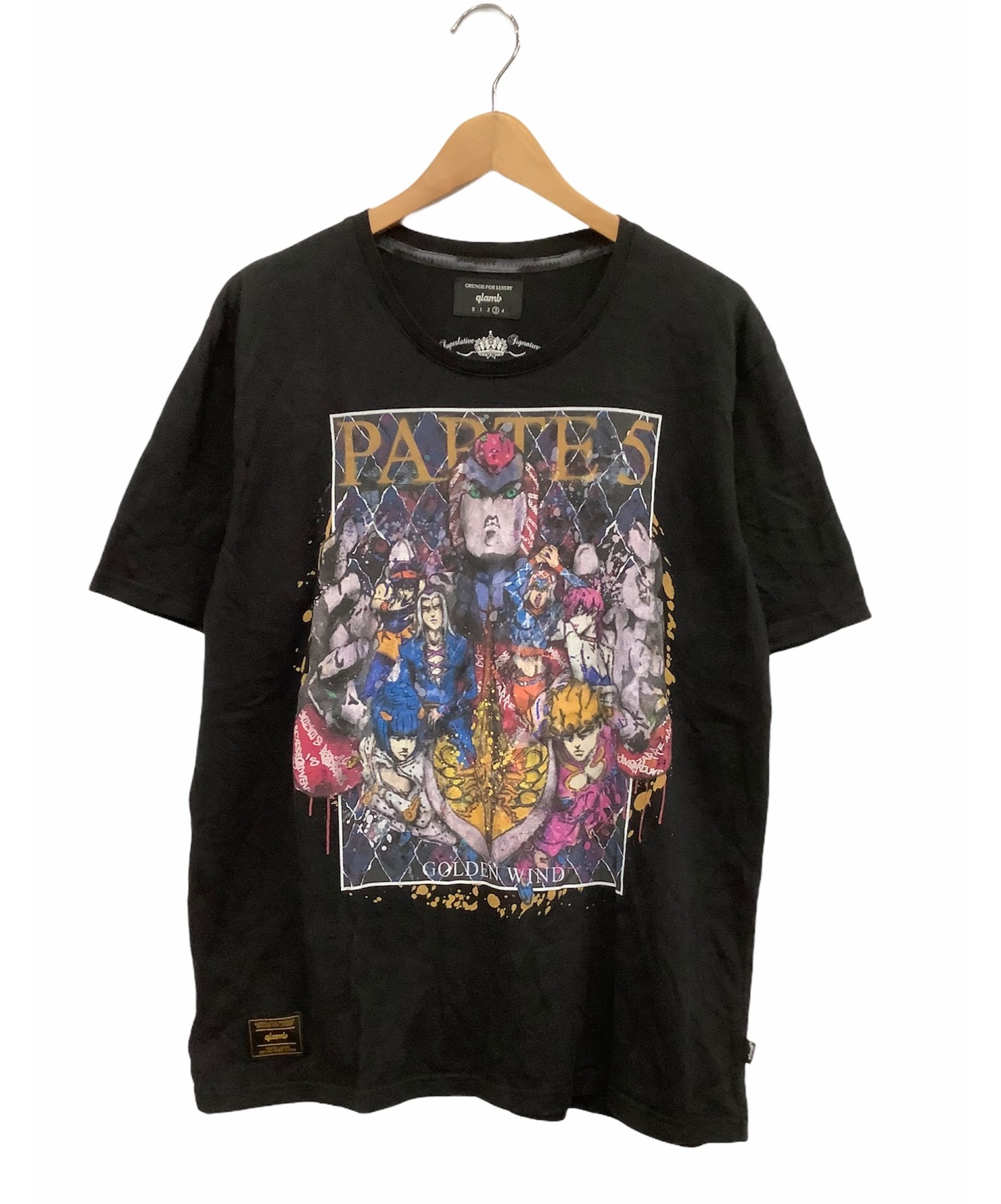 中古 古着通販 Glamb Jojo グラム ジョジョ Golden Wind T ゴールデンウィンドt ブラック サイズ 3 ブランド 古着 通販 トレファク公式 Trefac Fashion