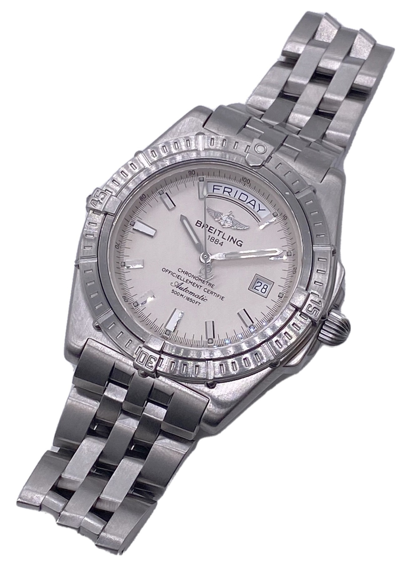 Swiss Breitling 1884 Replica Chronometre Certifie Stainless Steel Grey Dial  Mens Watch