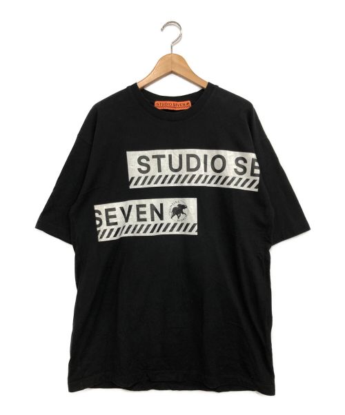 studio seven（スタジオ セブン）STUDIO SEVEN×HUNTING WORLD (スタジオセブン × ハンティングワールド) ロゴTシャツ ブラック サイズ:Lの古着・服飾アイテム