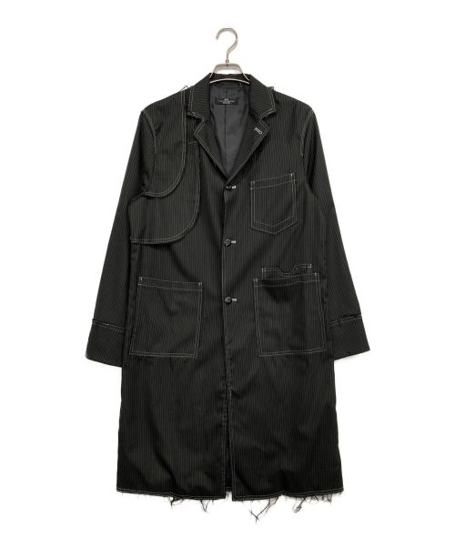 SYU.HOMME/FEMM（シュウオムフェム）SYU.HOMME/FEMM (シュウオムフェム) コート ブラック×ホワイト サイズ:2の古着・服飾アイテム